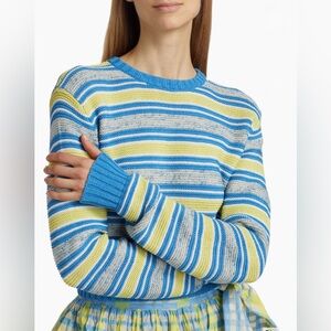 ROSIE ASSOULIN Striped Knit Cotton Jumper - size Large - Pristine Condition